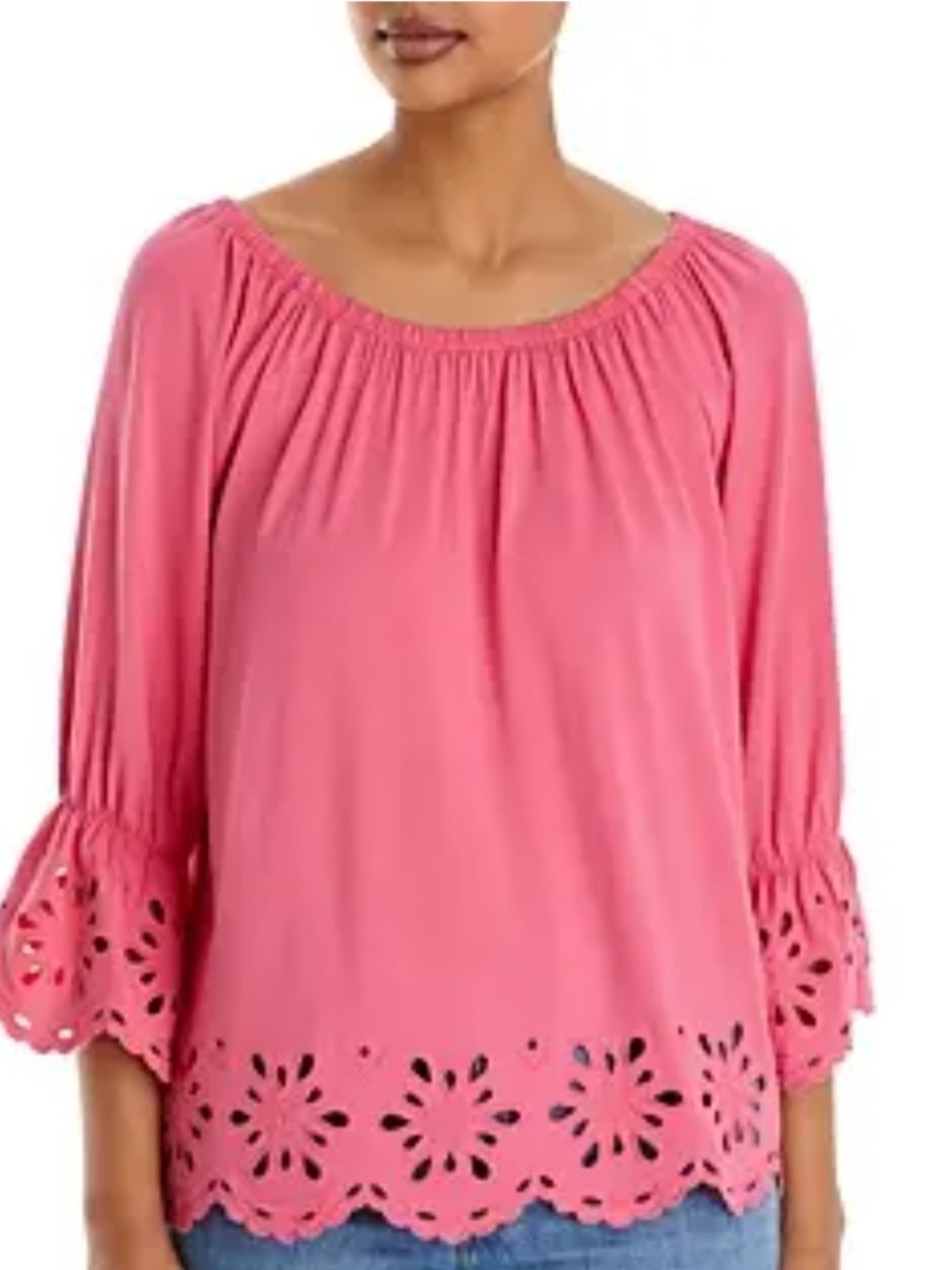 Cupio Embroidered Lazer Cut Top Small